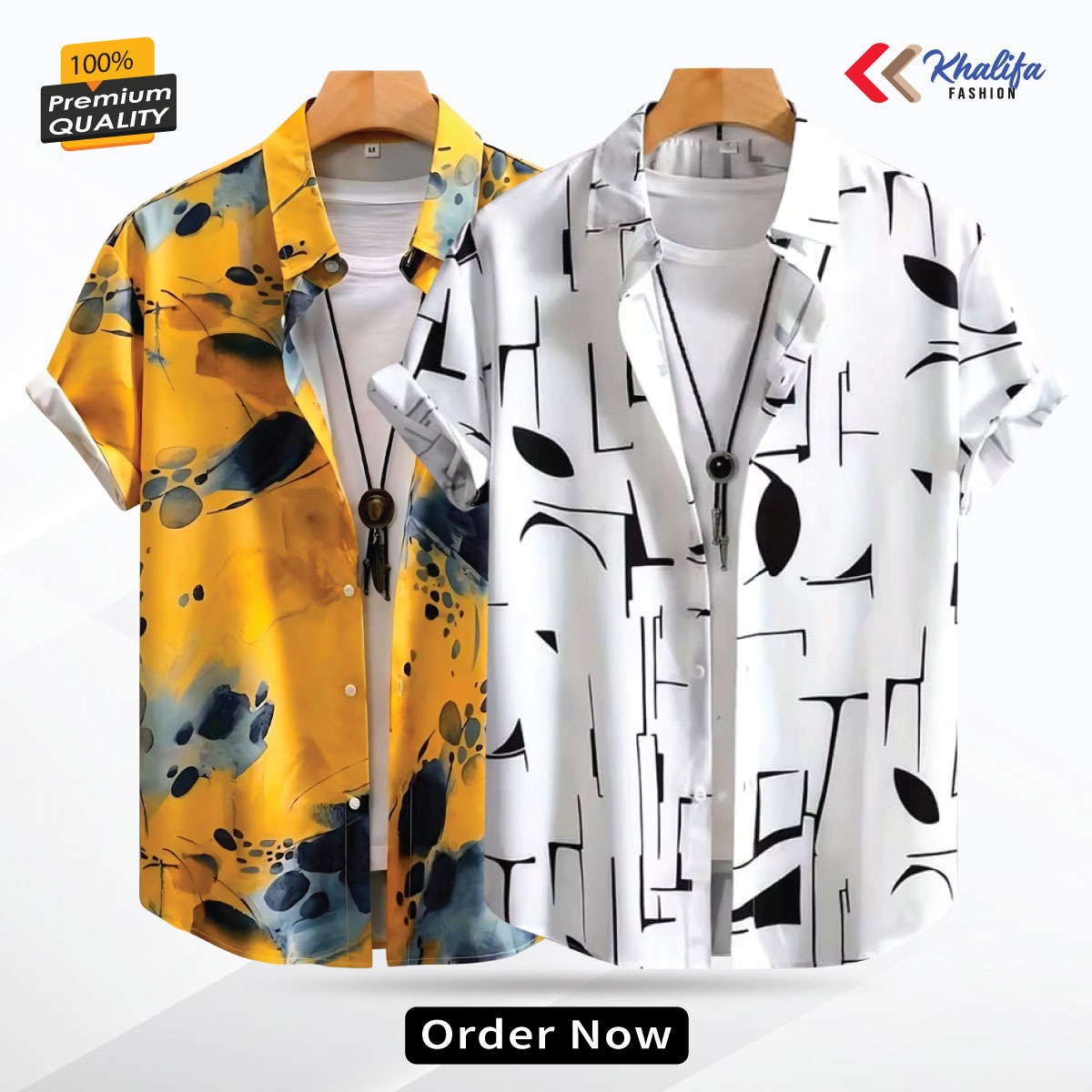 🔥 ২ পিস কম্বো অফার! চায়না মাইক্রো প্রিন্টেড শার্ট🔥